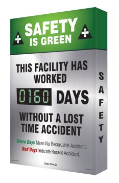 Motivation Product, Legend: SAFETY IS GREEN THIS FACILITY HAS WORKED #### DAYS WITHOUT A LOST TIME ACCIDENT