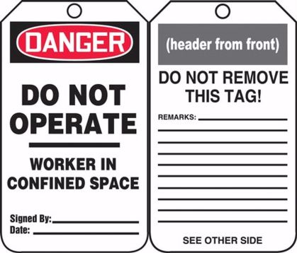 Confined Space Tags, TCS342