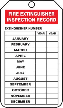 FIRE EXTINGUISHER INSPECTION RECORD...