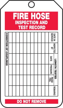 FIRE HOSE INSPECTION AND TEST RECORD