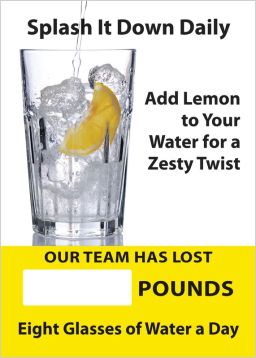 SPLASH IT DOWN DAILY ADD LEMON TO YOUR WATER FOR A ZESTY TWIST OUR TEAM HAS LOST #### POUNDS EIGHT GLASSES OF WATER A DAY