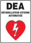 Safety Sign, Header: AED, Legend: AUTOMATED EXTERNAL DEFIBRILATOR (W/GRAPHIC)