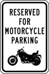 RESERVED FOR MOTORCYCLE PARKING W/MOTORCYCLE IMAGE