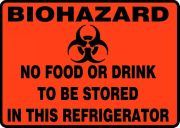 NO FOOD OR DRINK TO BE STORED IN THIS REFRIGERATOR (W/GRAPHIC)