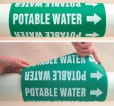 Pipe Marker, Legend: SUMINISTRO (WHITE ON GREEN)