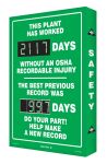 THIS PLANT HAS WORKED #### DAYS WITHOUT AN OSHA RECORDABLE INJURY / THE BEST PREVIOUS RECORD WAS #### DAYS / DO YOUR PART! HELP MAKE A NEW RECORD