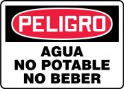 Safety Sign, Header: DANGER, Legend: DANGER NON-POTABLE WATER DO NOT DRINK