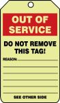 OUT OF SERVICE REASON: ___