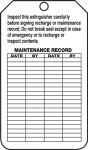 FIRE EXTINGUISHER RECHARGE AND MAINTENANCE RECORD