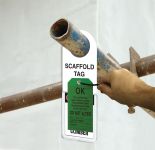 Safety Tag, Legend: SCAFFOLD TAG STATUS HOLDER - DANGER DO NOT USE SCAFFOLD OR CLIMBER
