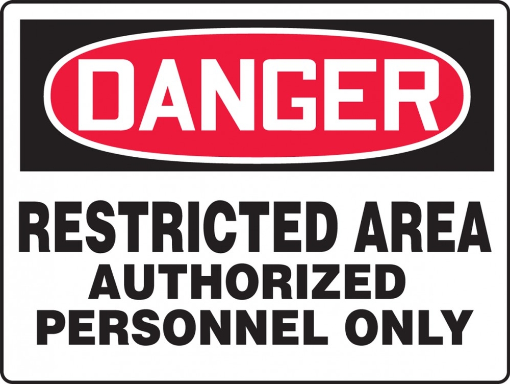 Contractor Preferred OSHA Danger Safety Sign: Restricted Area - Authorized Personnel Only