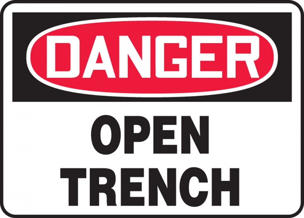 Contractor Preferred OSHA Danger Safety Sign: Open Trench