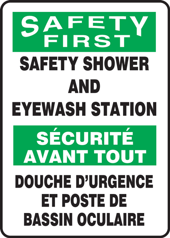 SAFETY FIRST-SAFETY SHOWER AND EYEWASH STATION (BILINGUAL FRENCH)