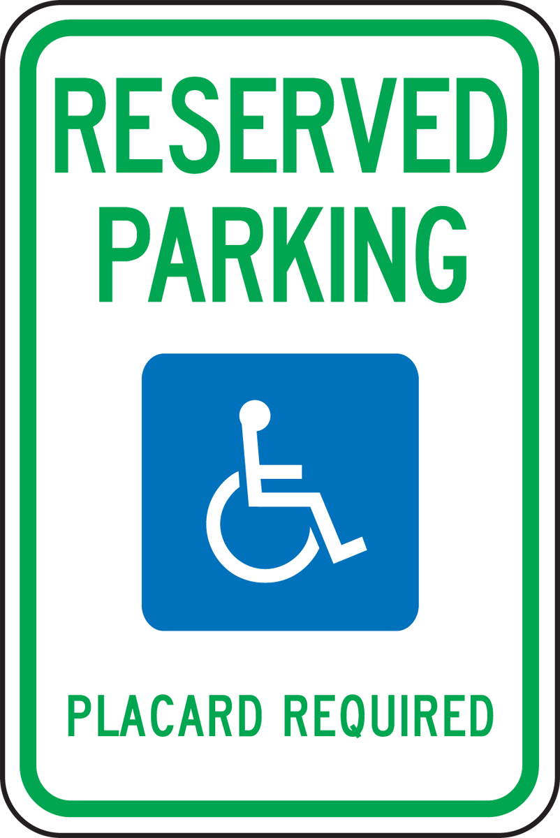 (HAWAII) RESERVED PARKING PLACARD REQUIRED (W/GRPAHIC)