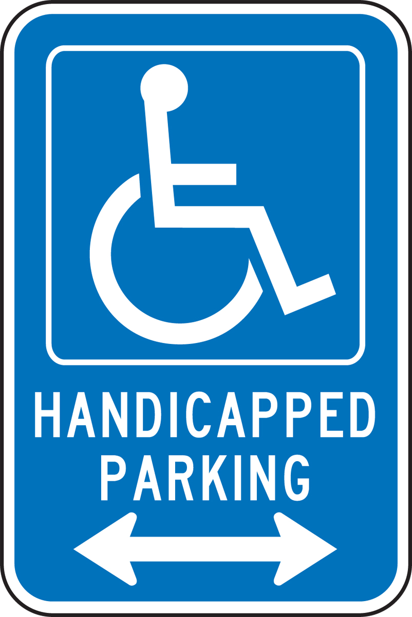 HANDICAPPED PARKING <-------> (W/GRAPHIC)