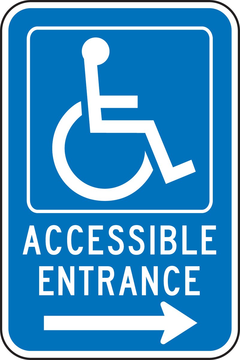 ACCESSIBLE ENTRANCE ----> (W/GRAPHIC)