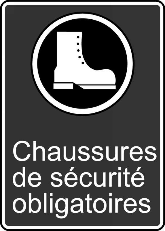 Safety Sign, Legend: FOOT PROTECTION REQUIRED (CHAUSSURES DE SÉCURITÉ OBLIGATOIRES)
