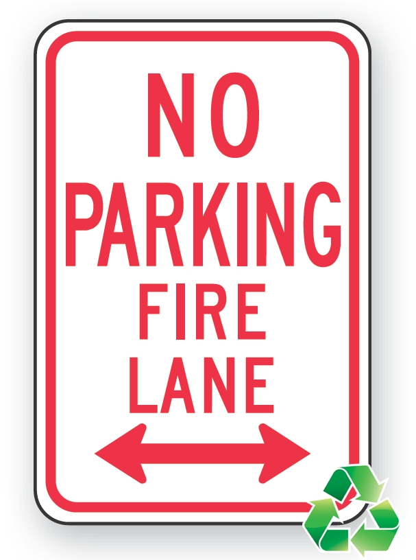 NO PARKING FIRE LANE (w/ double arrow)