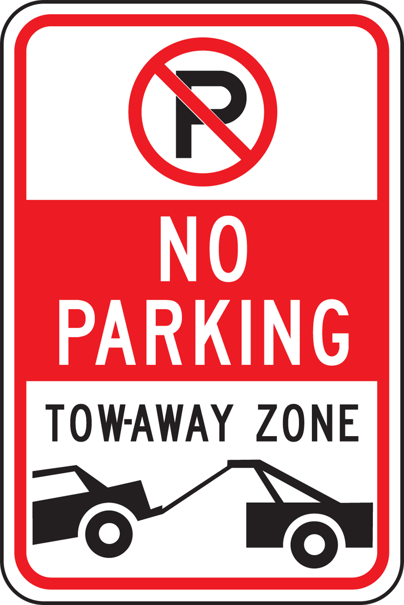 (NO PARKING SYMBOL) NO PARKING TOW-AWAY ZONE (W/GRAPHIC)