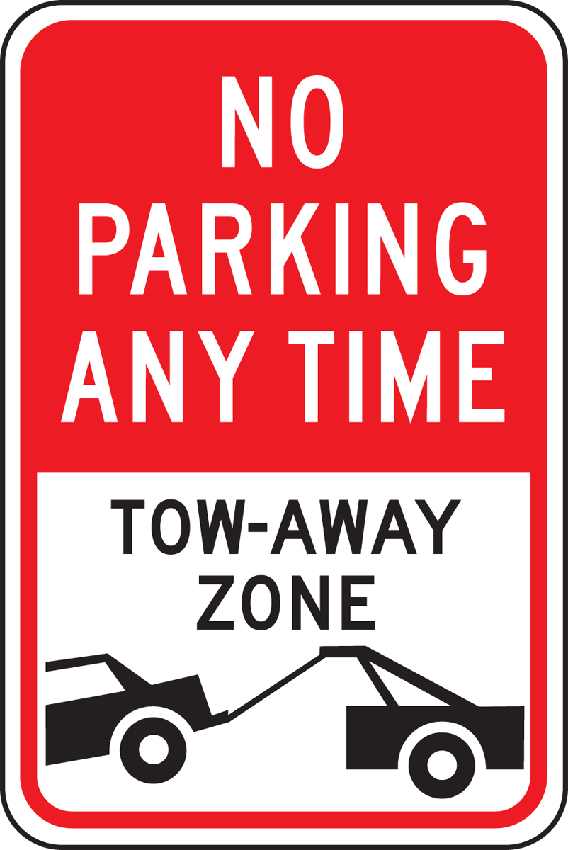 NO PARKING ANY TIME TOW-AWAY ZONE (W/GRAPHIC)