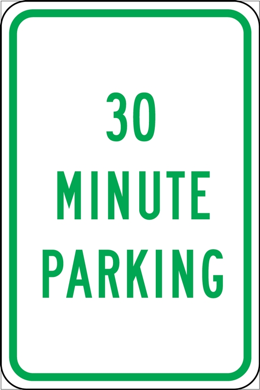 Traffic Sign, Legend: 30 MINUTE PARKING