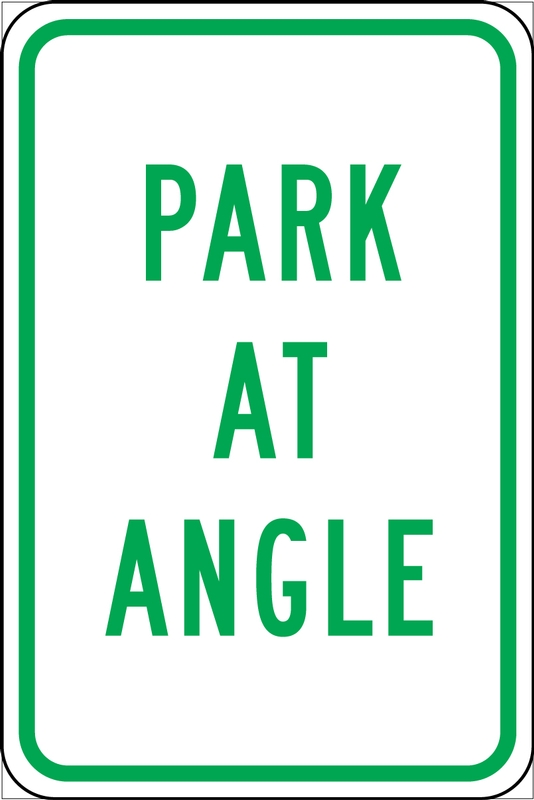 Traffic Sign, Legend: PARK AT ANGLE