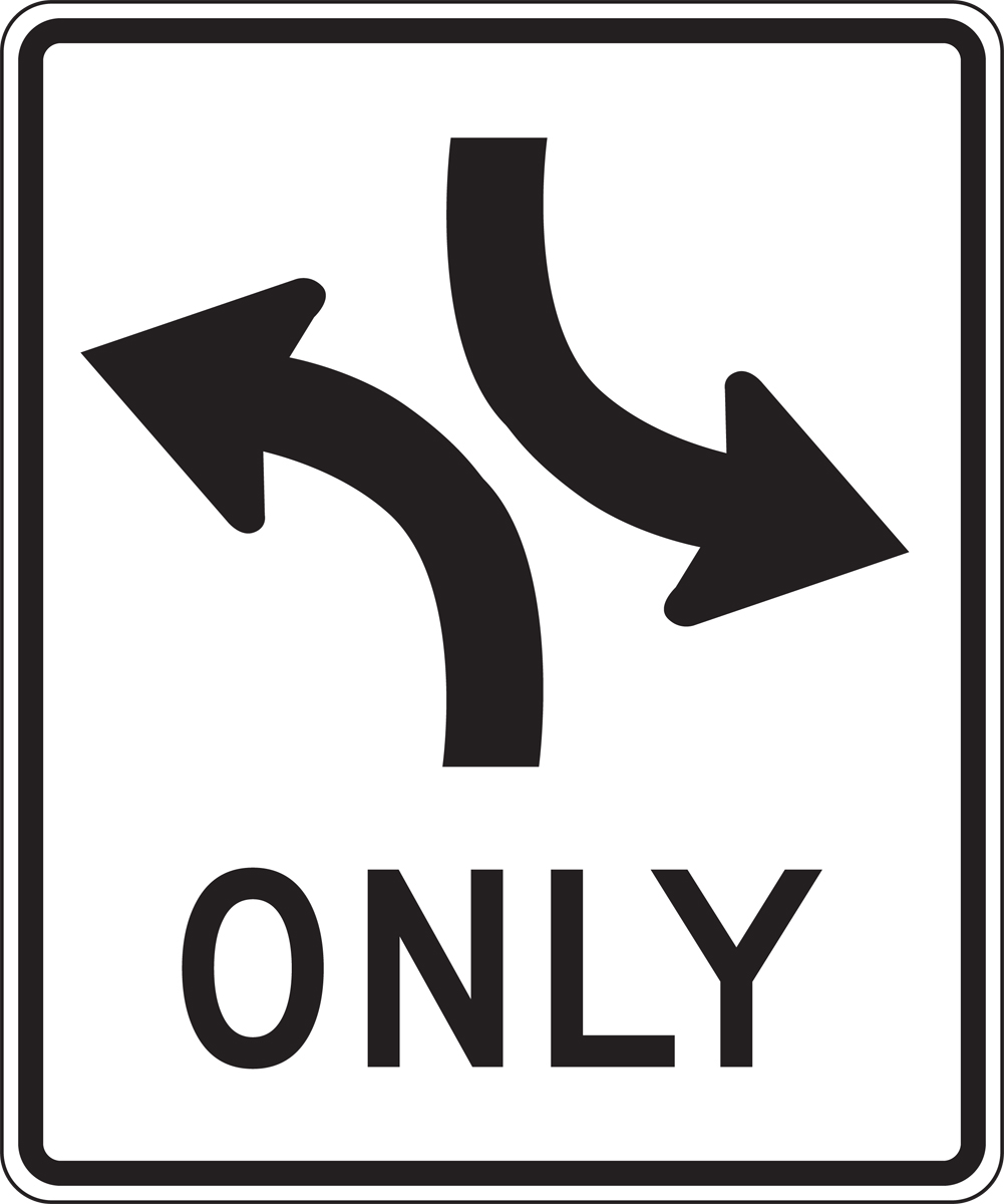 (TWO WAY LEFT TURN) ONLY
