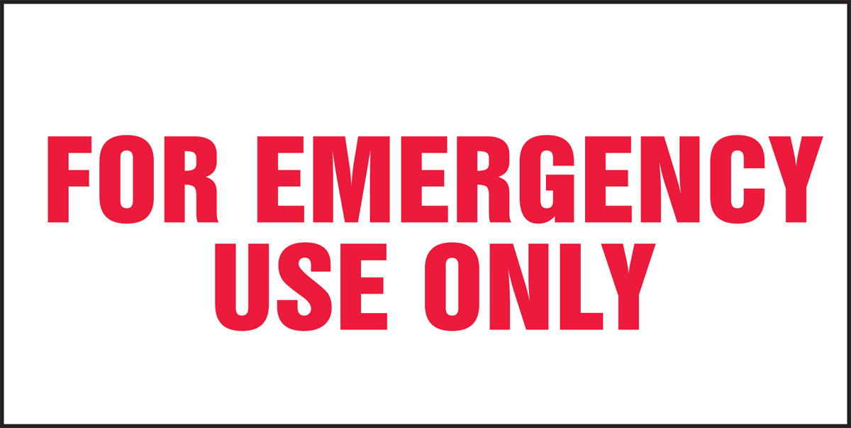 FOR EMERGENCY USE ONLY
