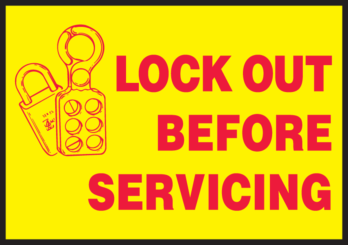 LOCKOUT BEFORE SERVICING( W/GRAPHIC)