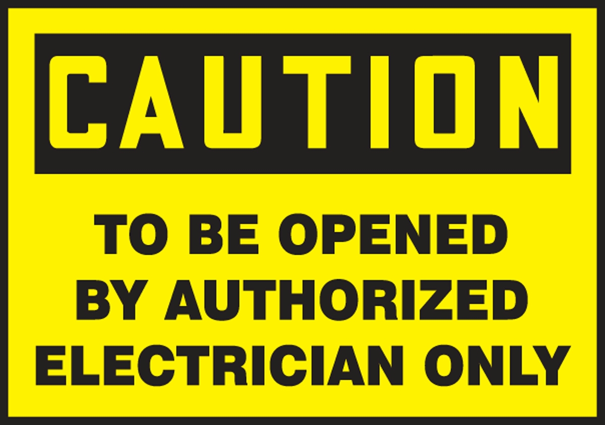 TO BE OPENED BY AUTHORIZED ELECTRICIANS ONLY