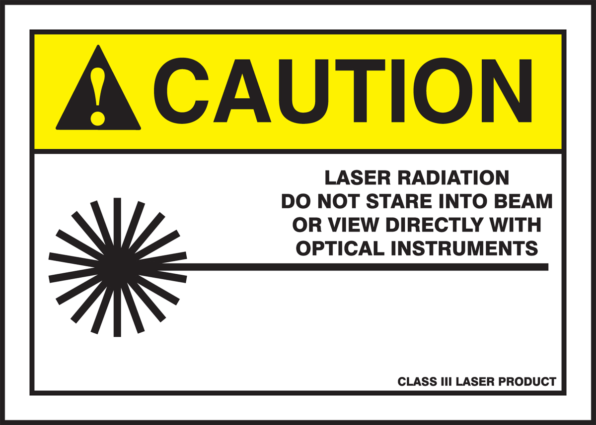 CAUTION LASER RADIATION DO NOT STARE INTO BEAM OR VIEW DIRECTLY WITH OPTICAL INSTRUMENTS