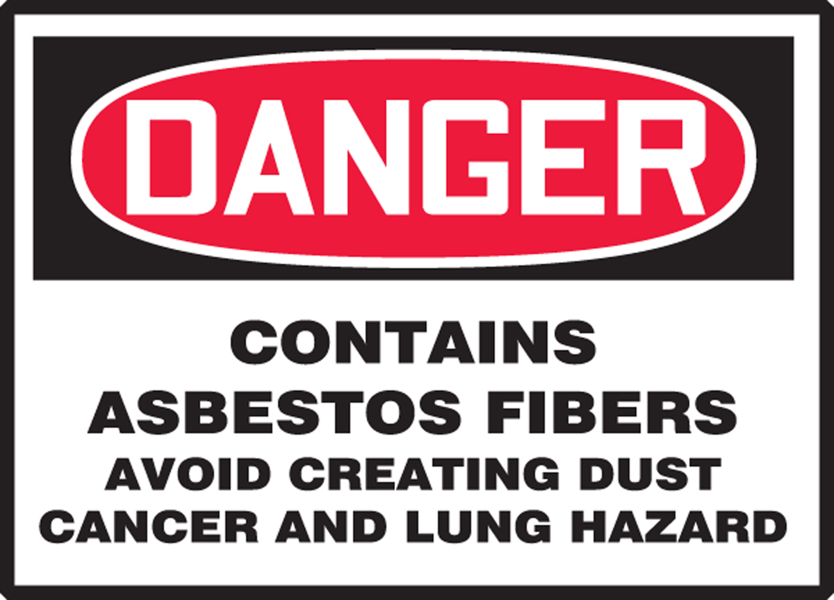 CONTAINS ASBESTOS FIBERS AVOID CREATING DUST CANCER AND LUNG HAZARD