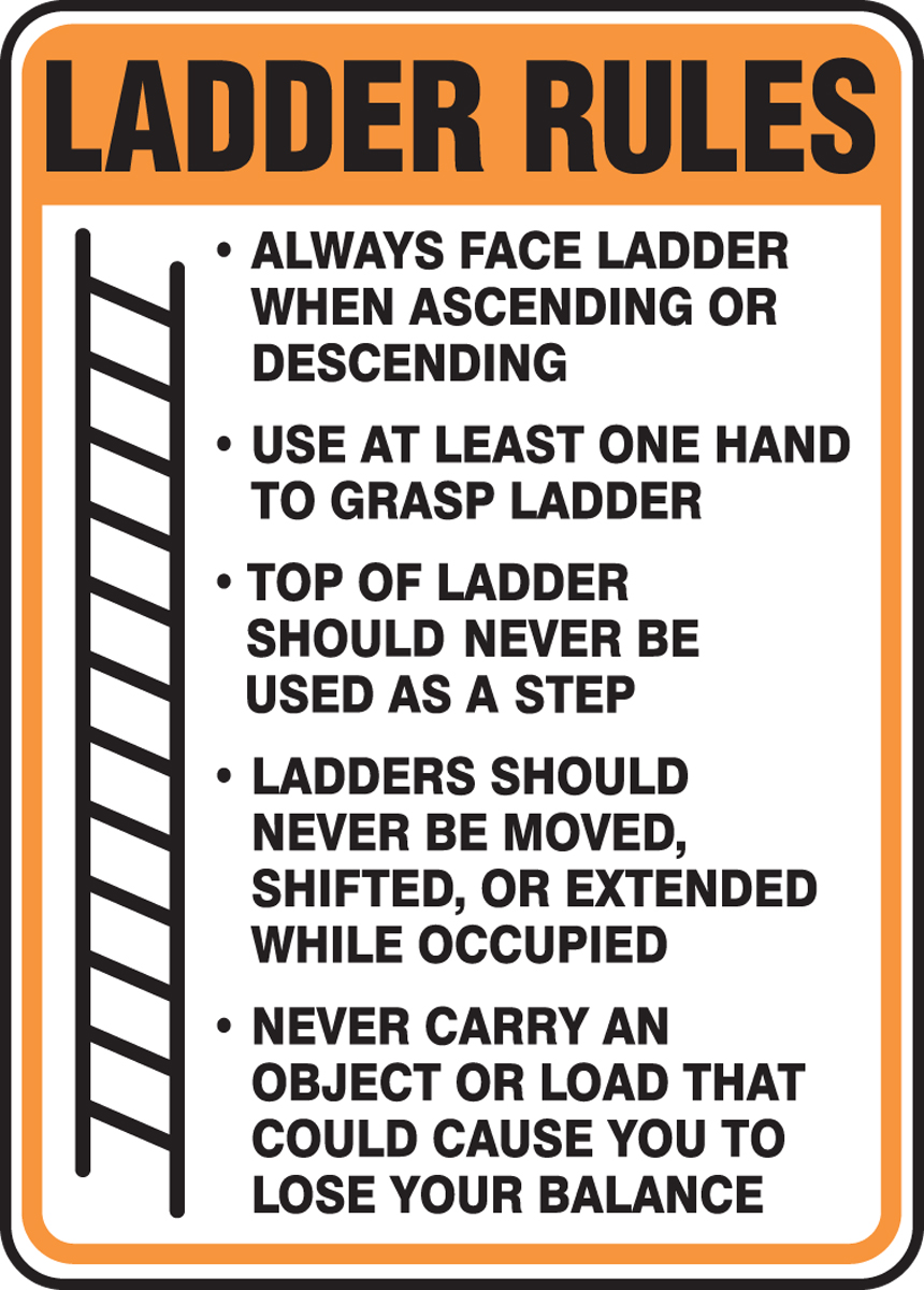 Safety Sign Ladder Rules Mcrt Vs