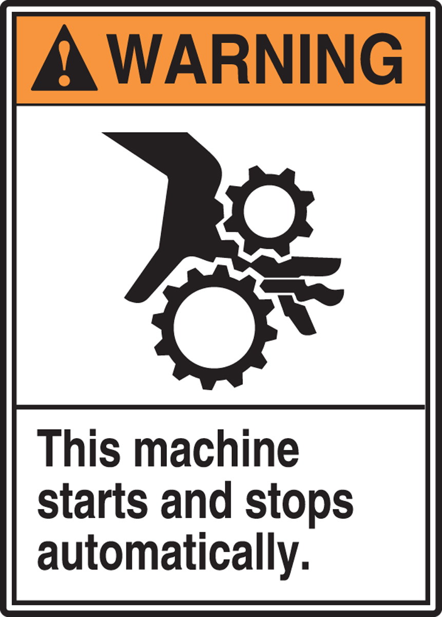 THIS MACHINE STARTS AND STOPS AUTOMATICALLY (W/GRAPHIC)
