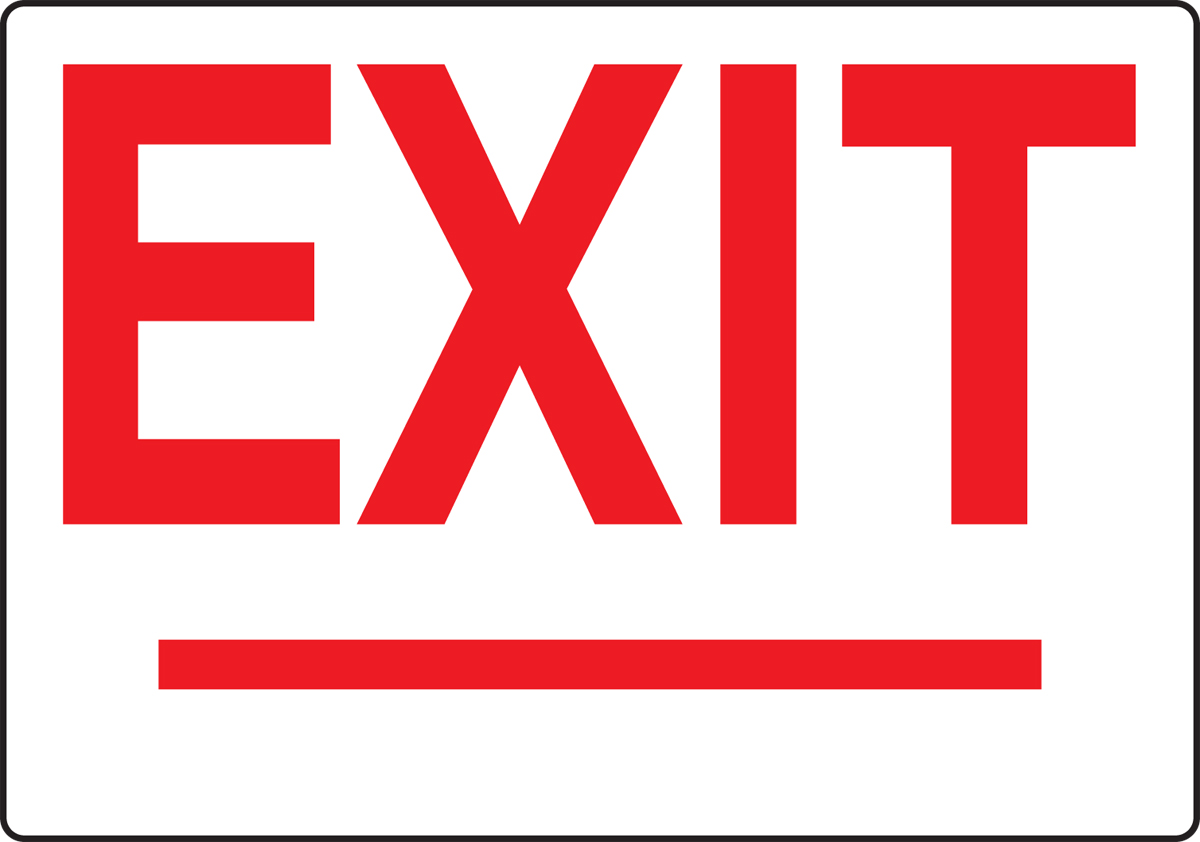 EXIT (RED ON WHITE)