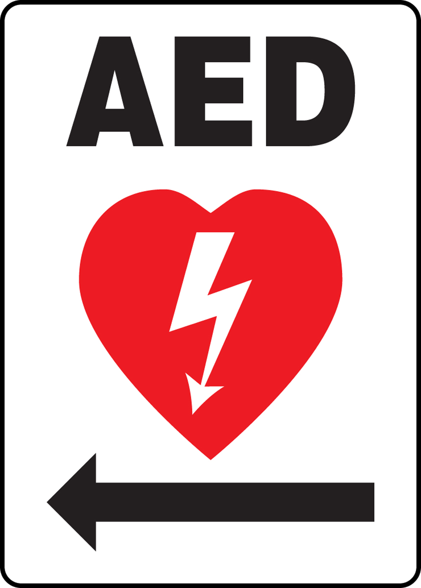 AED <--- (LEFT ARROW) (W/GRAPHIC)