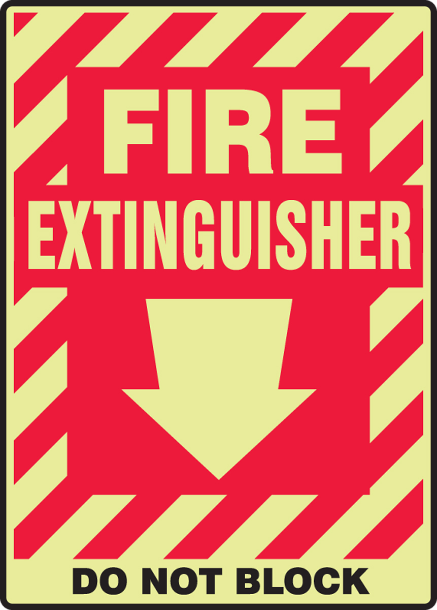 FIRE EXTINGUISHER DO NOT BLOCK (W/GRAPHIC) (ARROW)