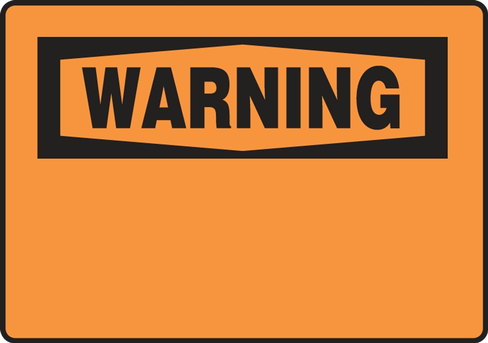Safety Sign, Header: WARNING, Legend: WARNING (blank)