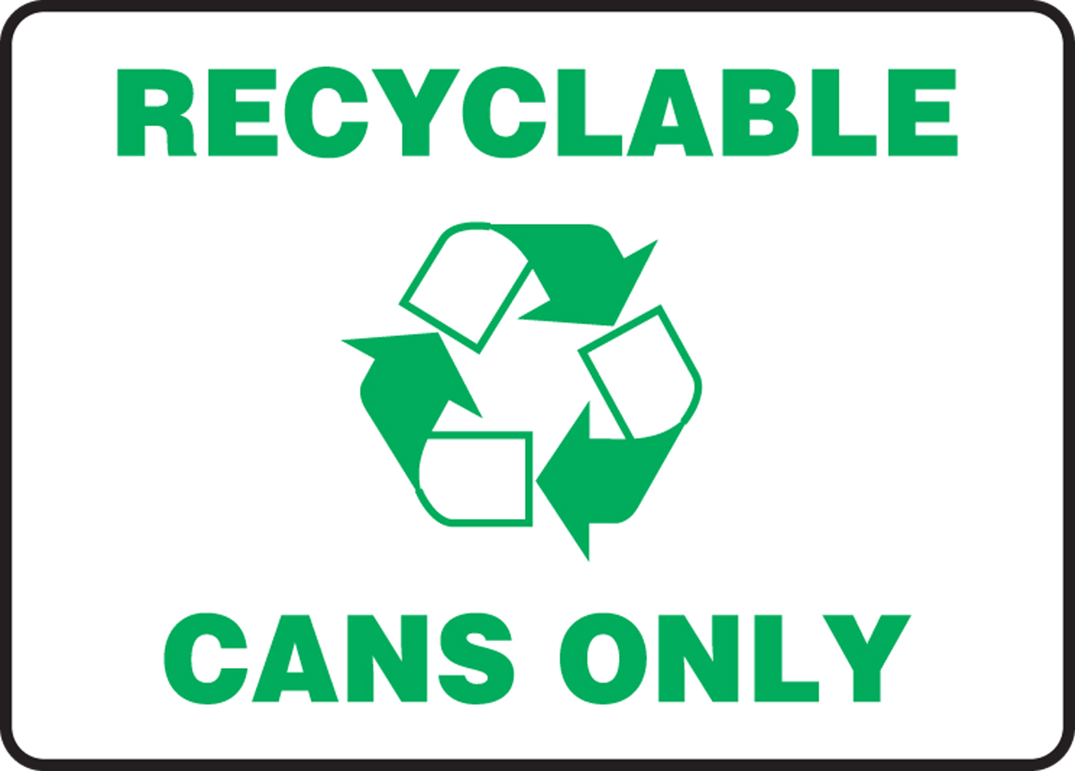 RECYCLABLE CANS ONLY (W/GRAPHIC)