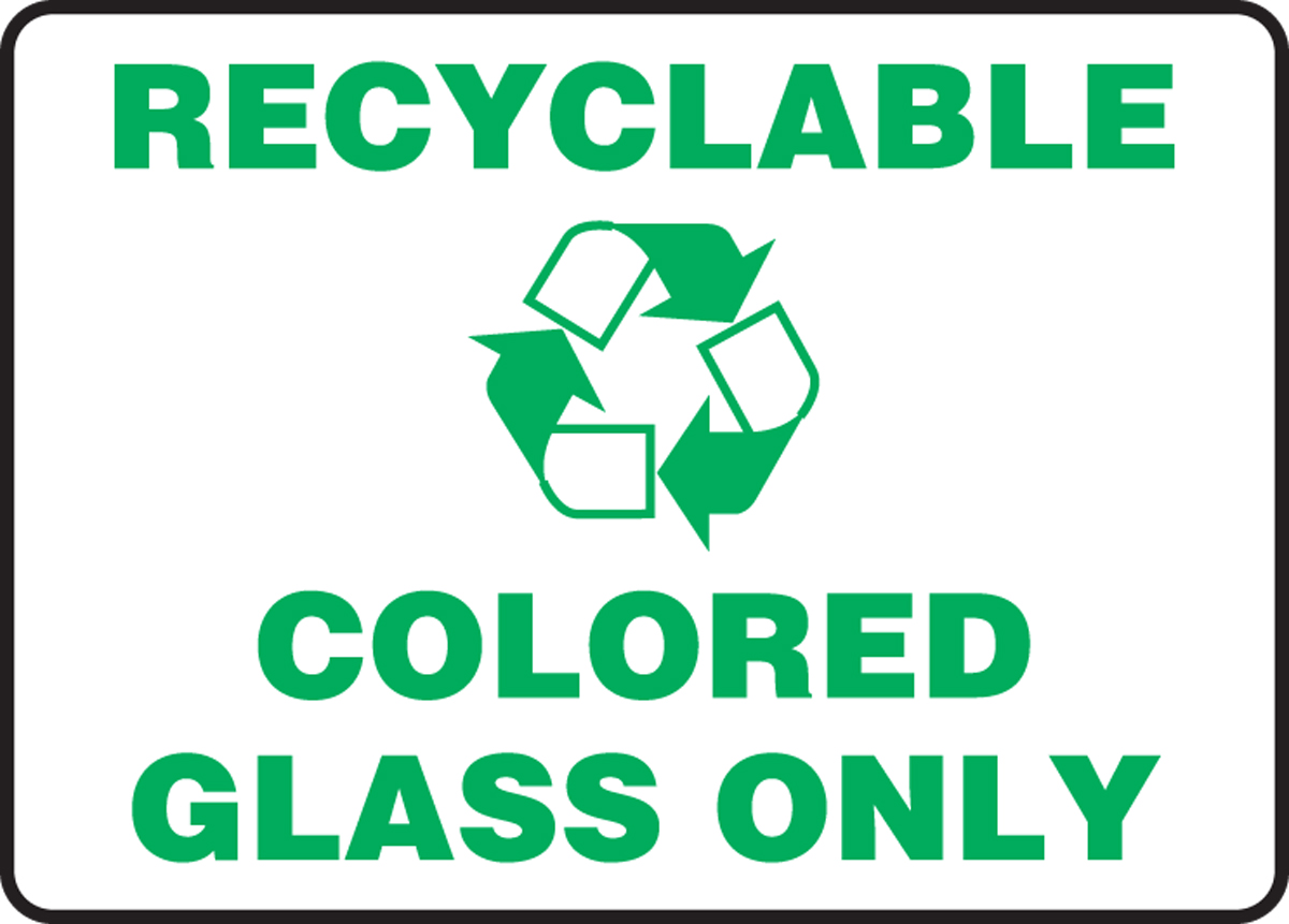 RECYCLABLE COLORED GLASS ONLY (W/GRAPHIC)