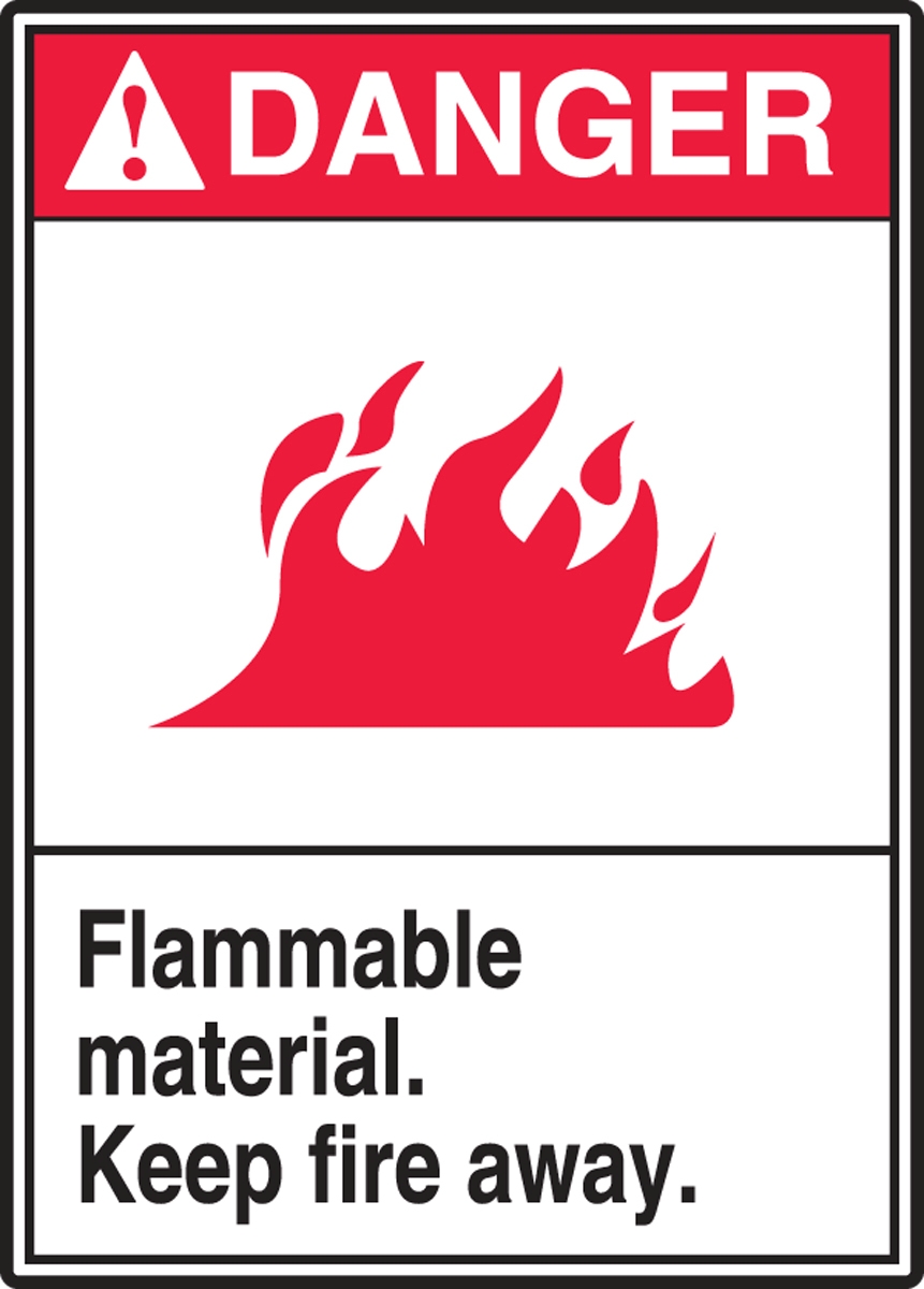 FLAMMABLE MATERIAL KEEP FIRE AWAY (W/GRAPHIC)