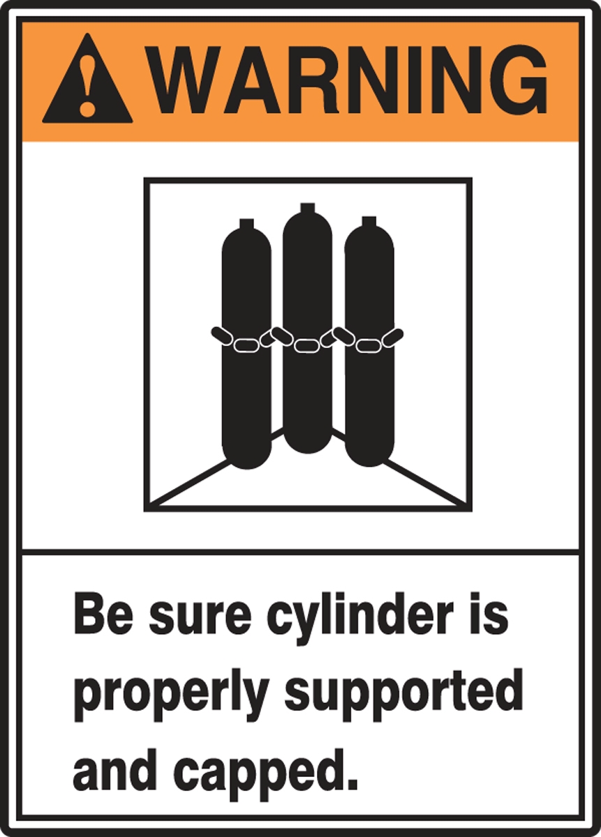 BE SURE CYLINDER IS PROPERLY SUPPORTED AND CAPPED (W/GRAPHIC)