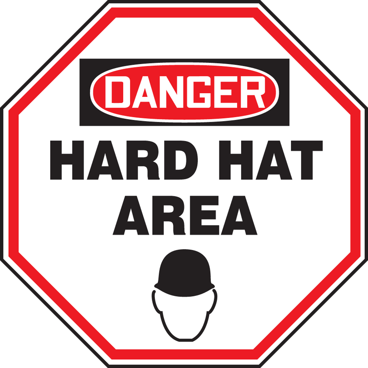 DANGER HARD HAT AREA (W/GRAPHIC)