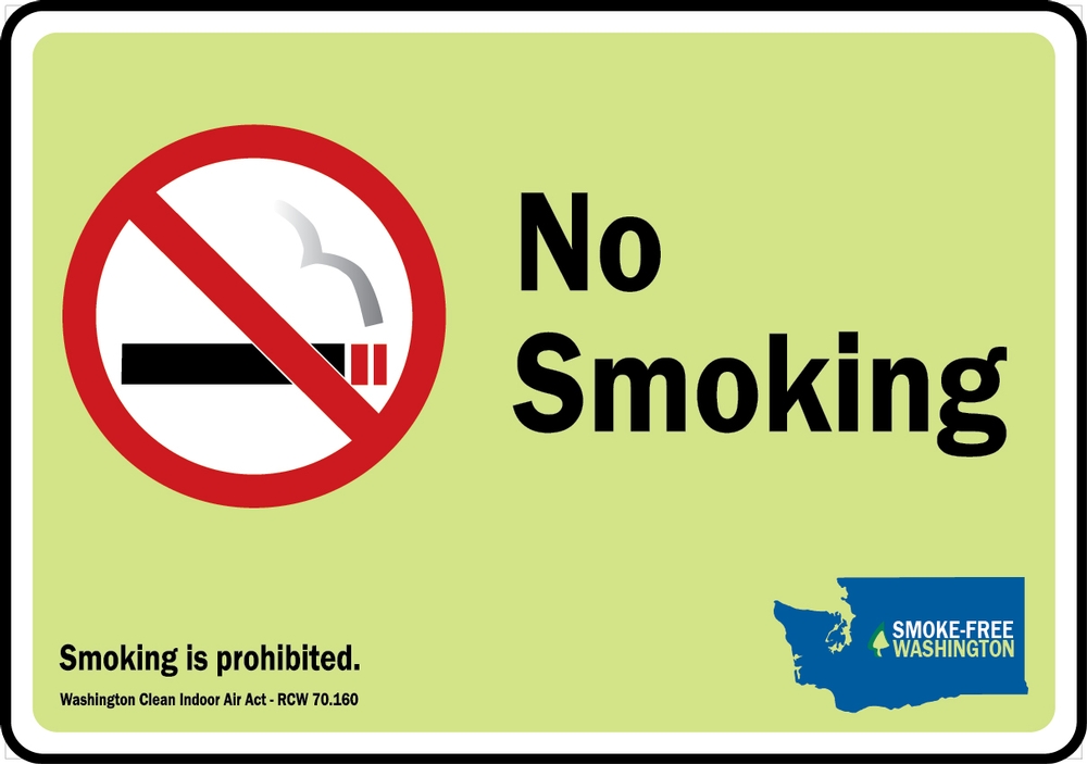 Safety Sign, Legend: NO SMOKING SMOKING IS PROHIBITED (WASHINGTON)