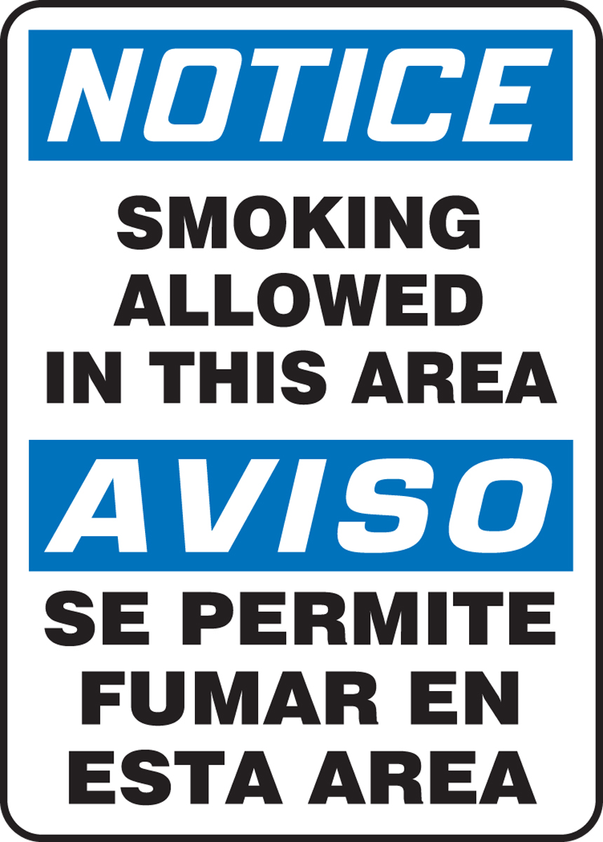 SMOKING ALLOWED IN THIS AREA (BILINGUAL)