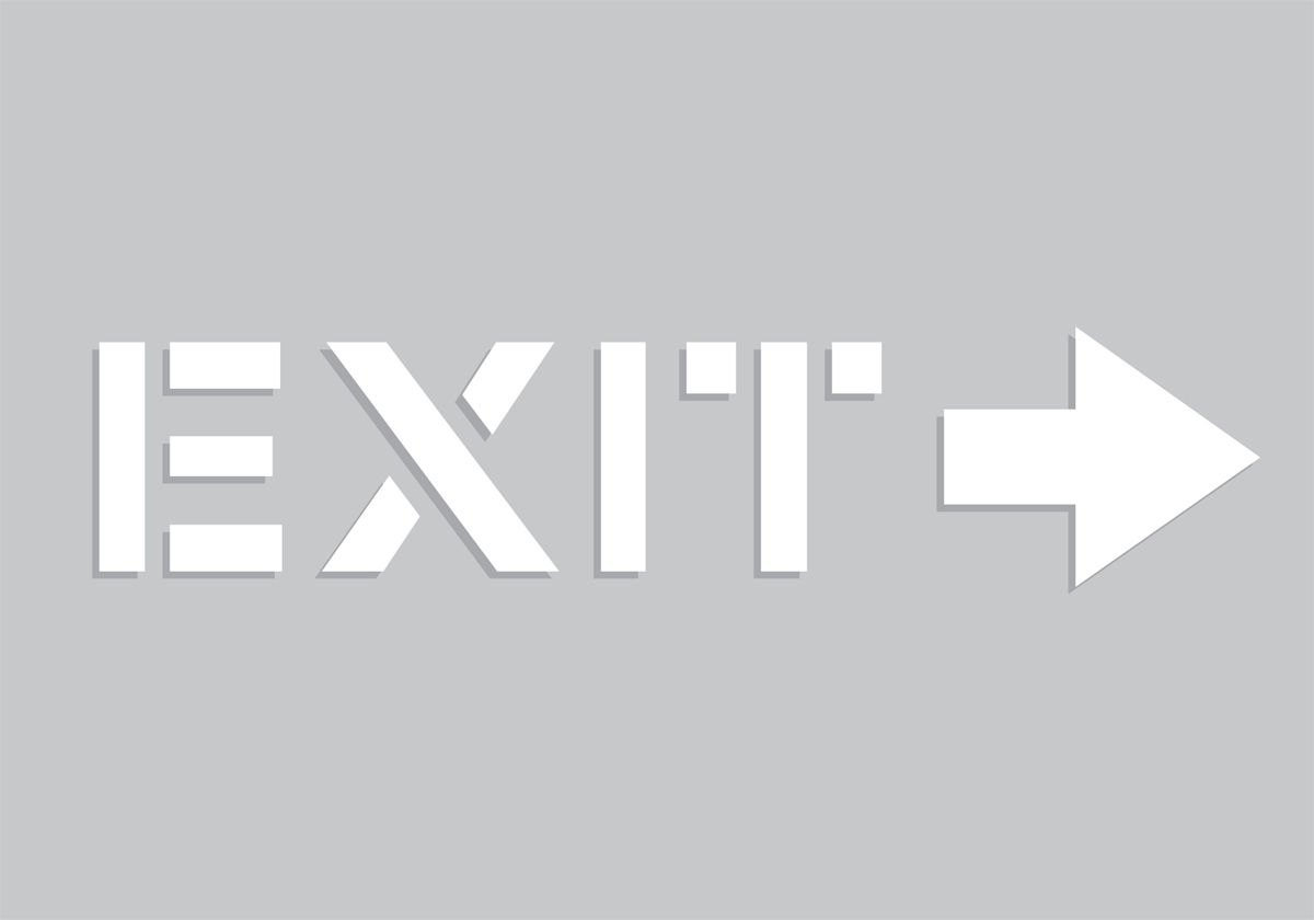 EXIT (with arrow right)