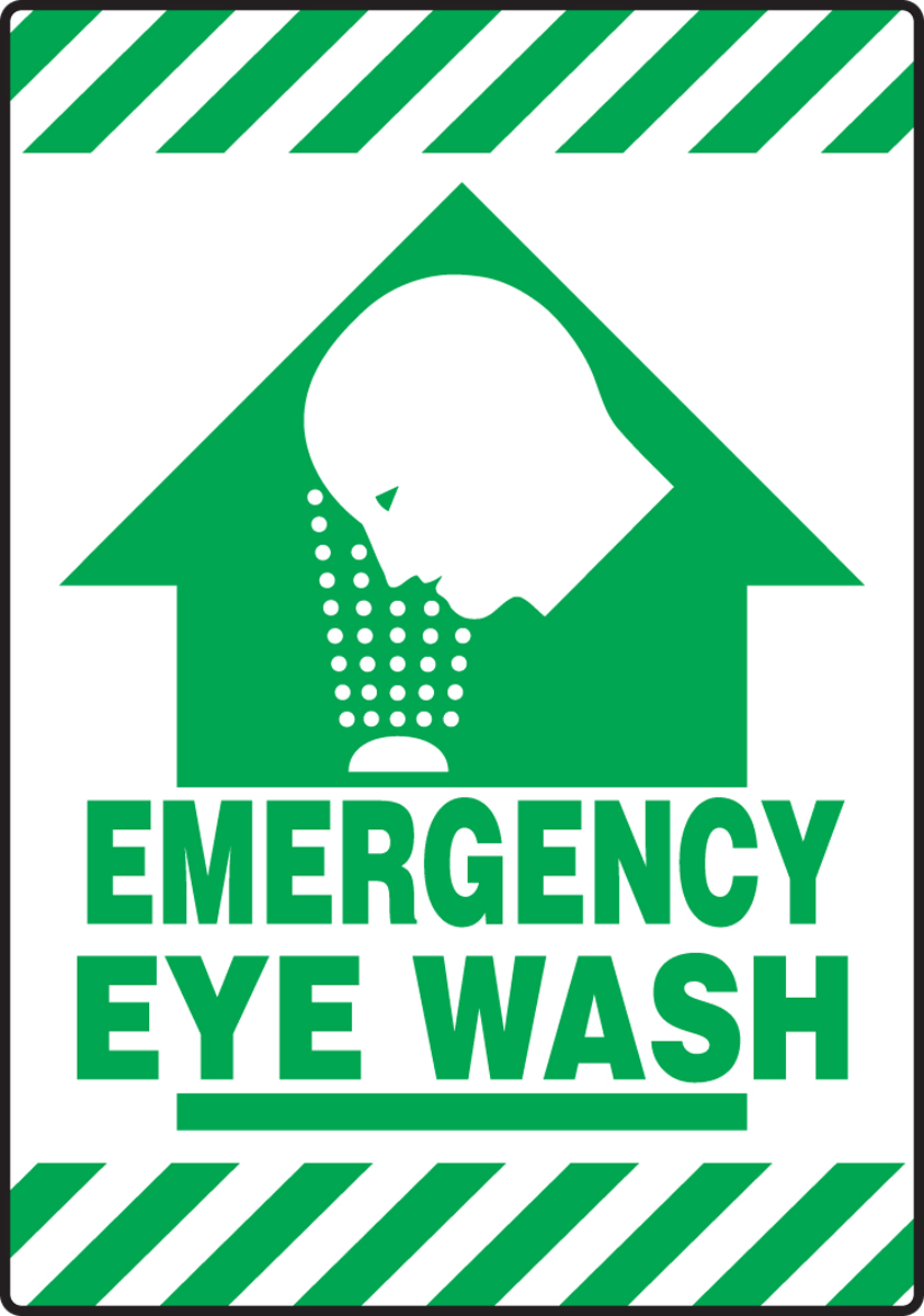 Safety Sign, Legend: EMERGENCY EYE WASH (W/ GRAPHIC)
