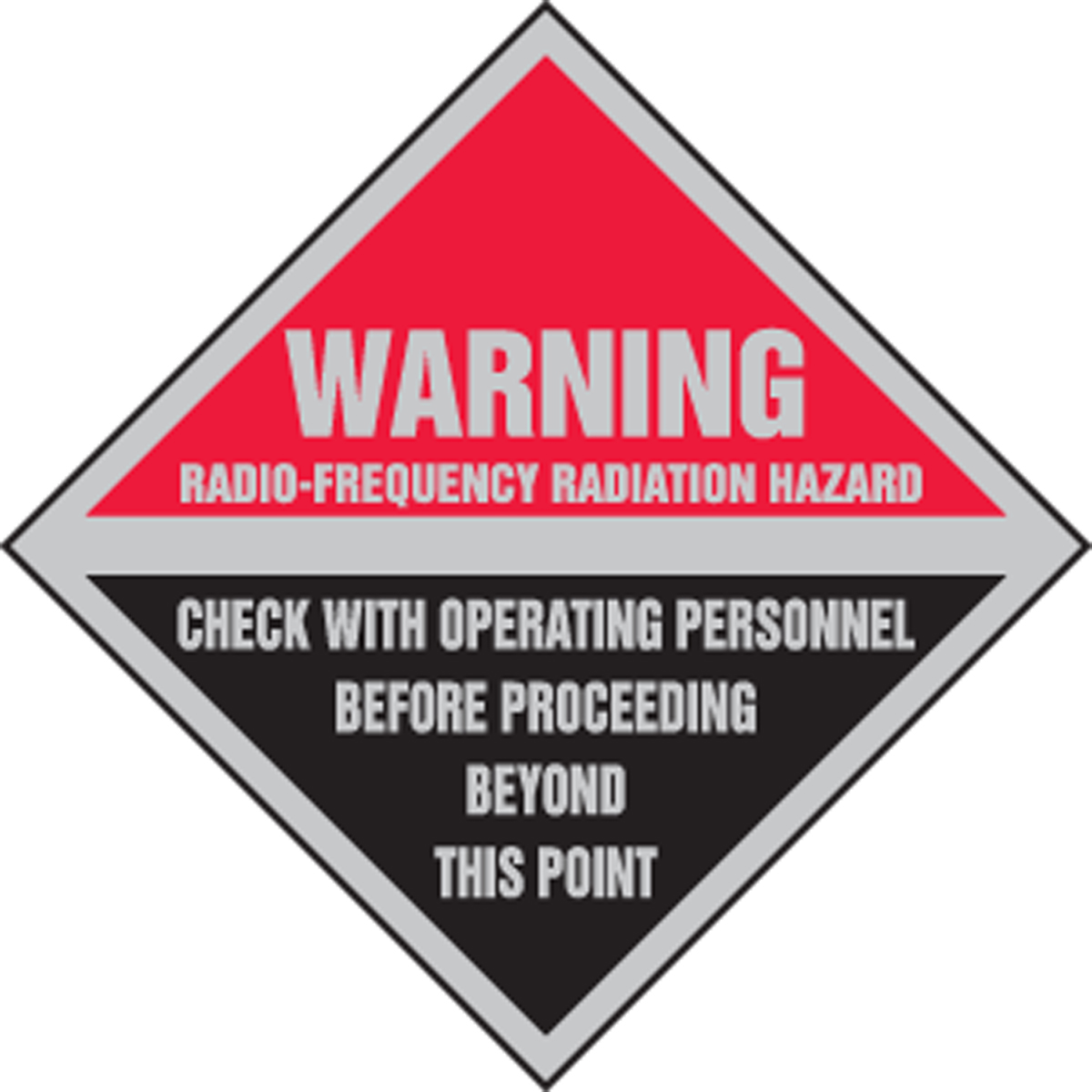 RADIO-FREQUENCY RADIATION HAZARD CHECK WITH OPERATING PERSONNEL BEFORE PROCEEDING BEYOND THIS POINT