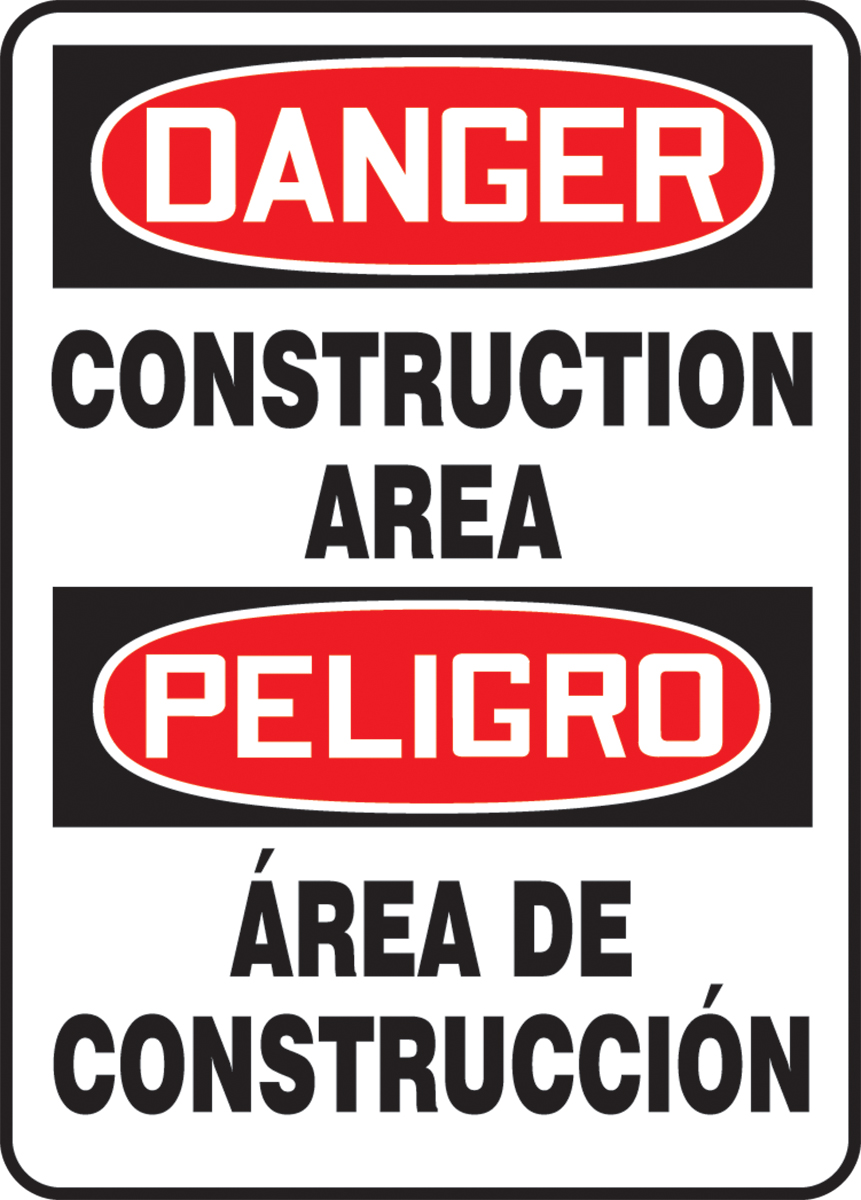 DANGER CONSTRUCTION AREA (BILINGUAL)