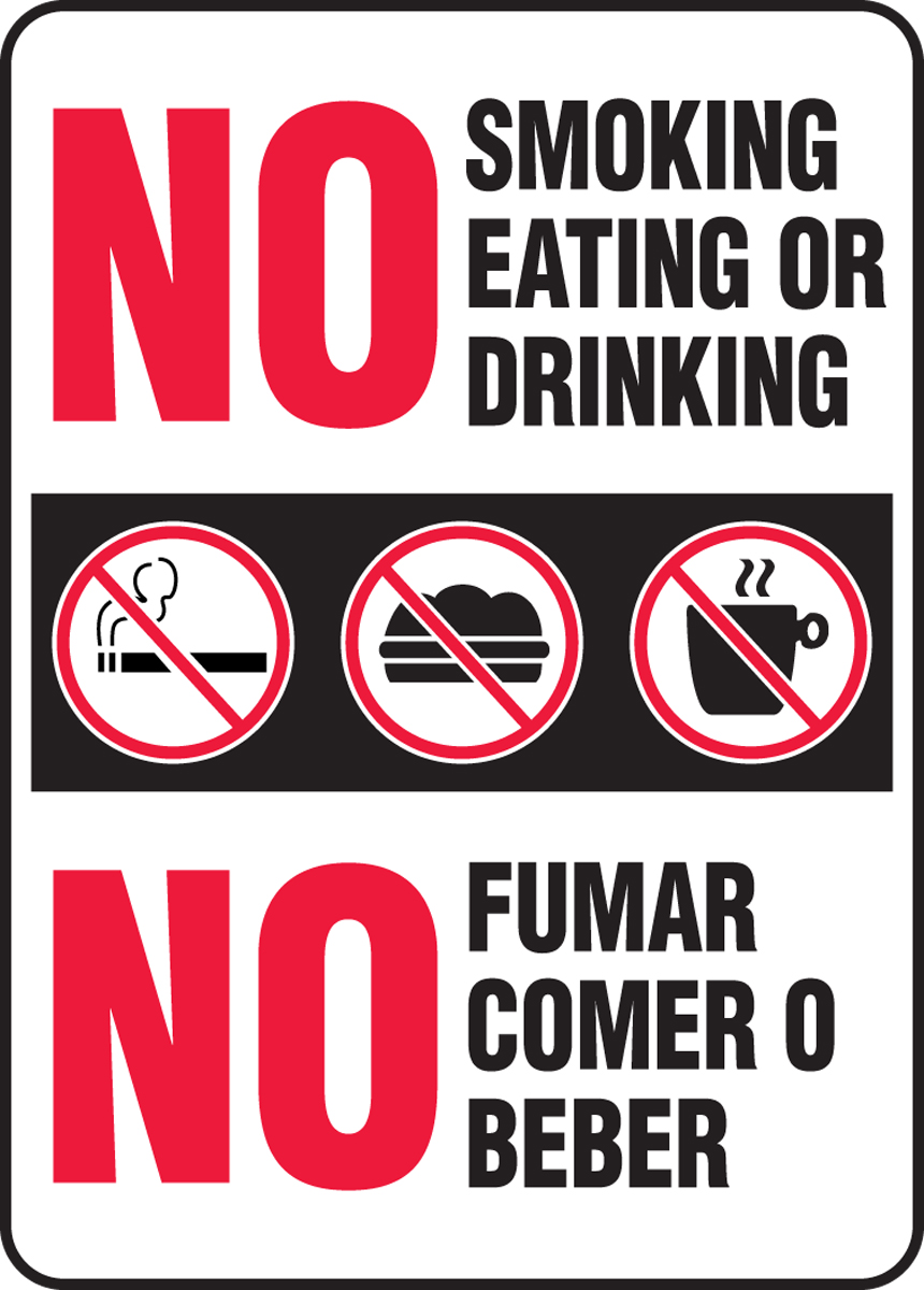 NO SMOKING EATING OR DRINKING (W/GRAPHIC) (BILINGUAL)